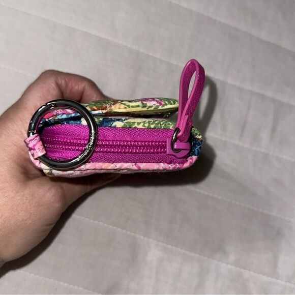 Vera Bradley Superbloom Floral Pink Blue Small Compact Fold Zip Around Wallet - Picture 4 of 9